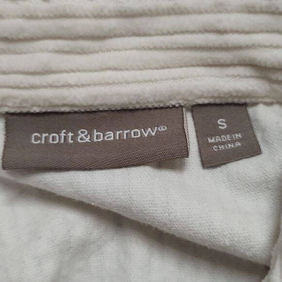 Croft & Barrow  soft  cream corduroy button down shirt Sz S - Picture 6 of 6